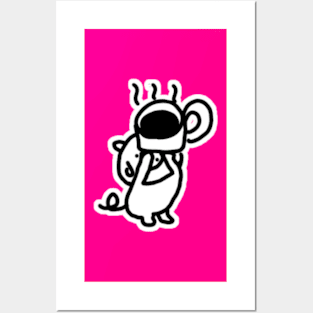 Coffee Boo the kawaii pig. Posters and Art